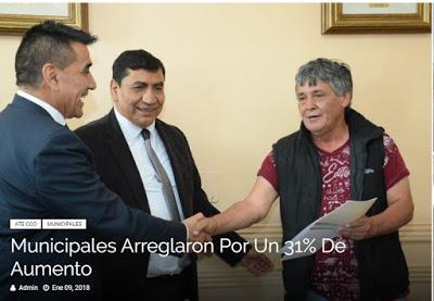 Cutral Có: MUNICIPALES ARREGLARON POR UN 31% DE AUMENTO