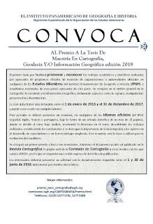 CONVOCATORIA: premio a la mejor tesis de Maestría en Cartografía, Geodesia o Información Geográfica
