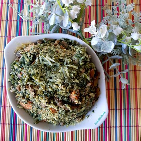 RISOTTO DE TERNERA CON ESPINACAS Y SETAS