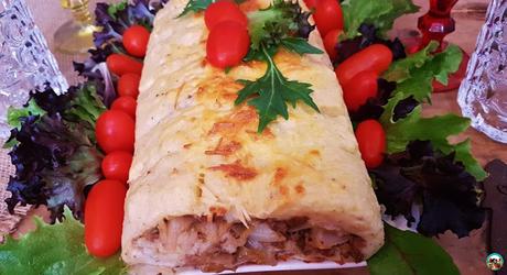 Rollo de papas relleno de carne