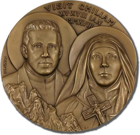 Teresa de los Andes y Alberto Hurtado, con el papa Francisco