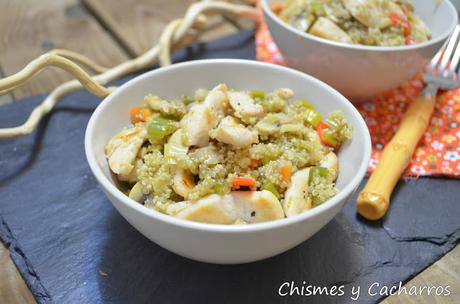 Quinoa con verduras y pollo