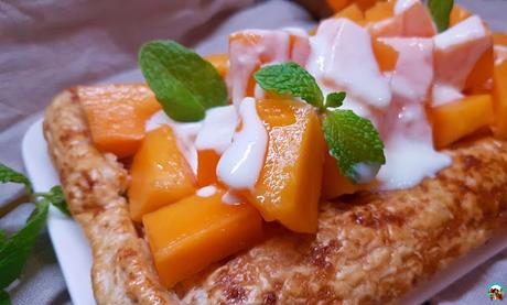 Tarta de hojaldre y papaya Tarta de hojaldre y papaya