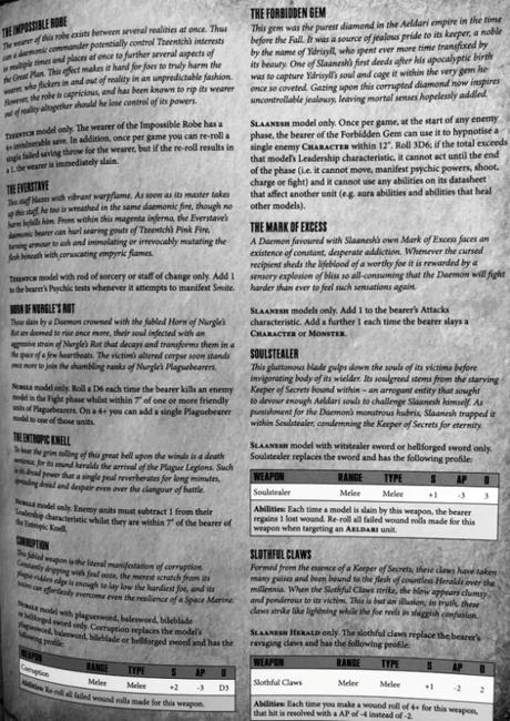 Imágenes filtradas del codex Demonios del Caos: Artefactos y costes