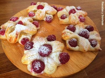 PASTELITOS DE HOJALDRE MASCARPONE Y FRAMBUESAS