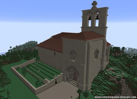 Réplica Minecraft de la Ermita de San Pantaleón de Losa, Burgos, España.