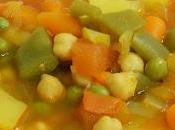 Sopa verduras garbanzos Receta fácil rápida