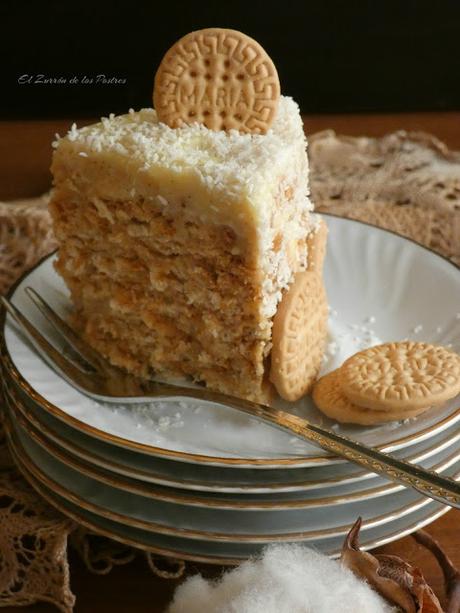Tarta de Galletas Natillas y Coco