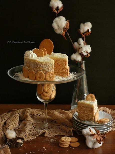 Tarta de Galletas Natillas y Coco