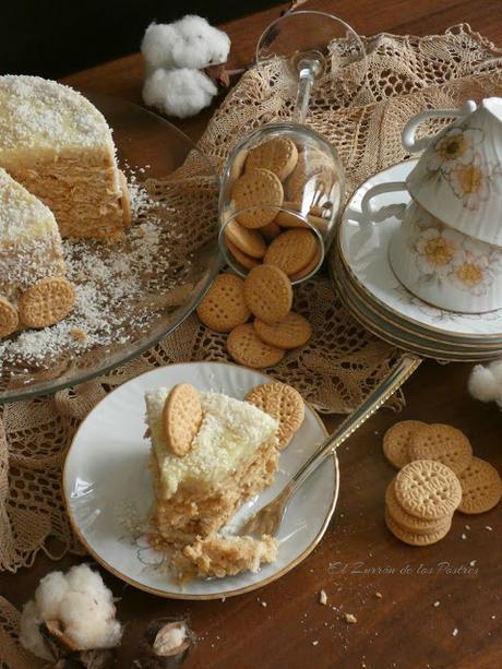 Tarta de Galletas Natillas y Coco