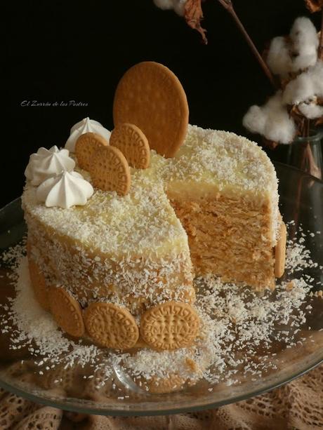 Tarta de Galletas Natillas y Coco