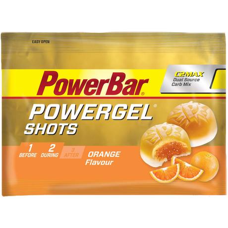 Bocados masticables PowerBar PowerGel Shots Orange (16 x 60 g) - Barritas energéticas