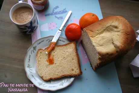 Pan de molde de naranja ,panificadora