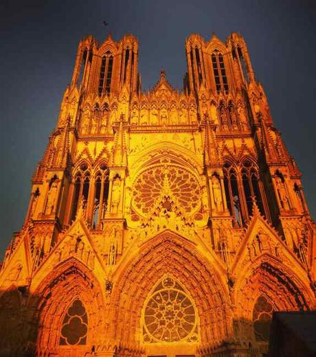 Catedral de Reims al atardecer