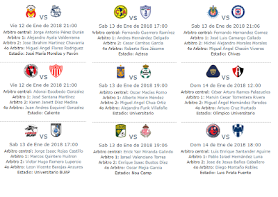 Guia de la jornada 2 del clausura 2018 Trasmision por tv y horarios