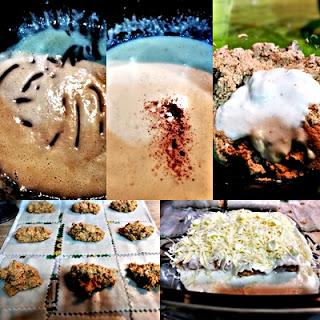 Canelones de pollo con setas Canelones de pollo con setas