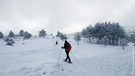 Ruta circular raquetas nieve libre Cotos Madrid Cerradillas Guarramillas