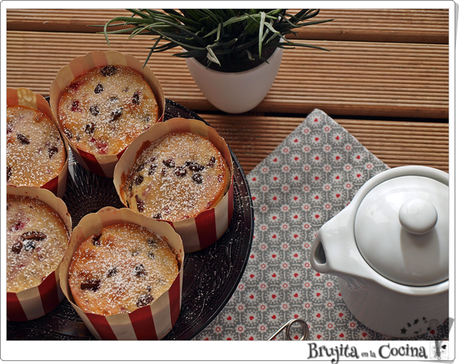 Muffins de frambuesa, coco y chocolate