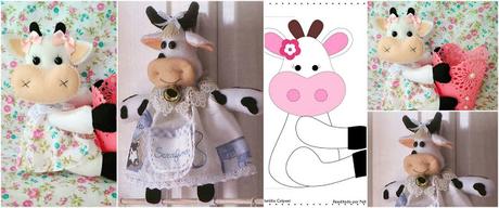 Moldes y tutorial para hacer vaquitas en fieltro para la cocina