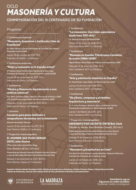 “La masonería: una visión panorámica desde hace 300 años”, conferencia en La Madraza