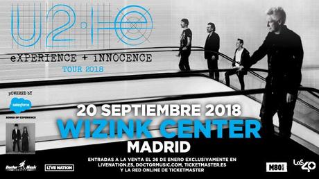 U2 volverá a Madrid después de 13 años con un concierto el 20 de septiembre en el WiZink Center