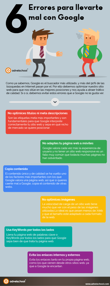 6 Errores para Llevarte Mal con Google