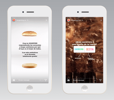 Burger King permite pedir hamburguesas a través de Instagram Stories