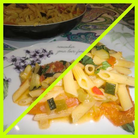 Macarrones Primavera cocidos en su salsa