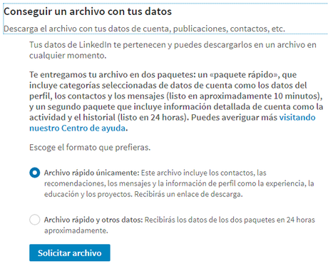 Tu información en Linkedin te pertenece, descarga tu paquete de datos en dos clics