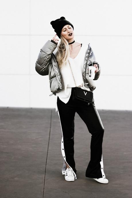 SILVER COAT & SPORT PANTS