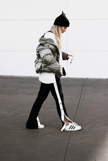 SILVER COAT & SPORT PANTS