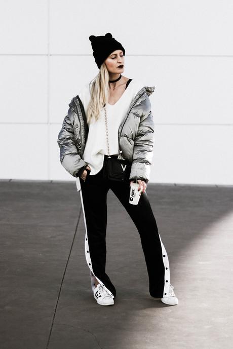 SILVER COAT & SPORT PANTS