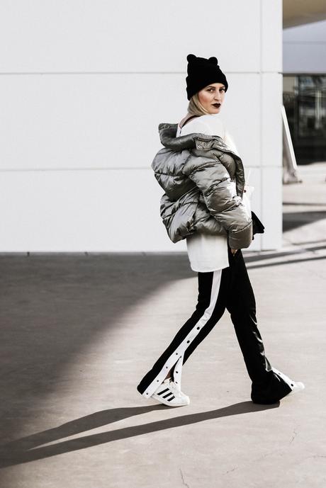 SILVER COAT & SPORT PANTS