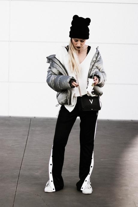 SILVER COAT & SPORT PANTS