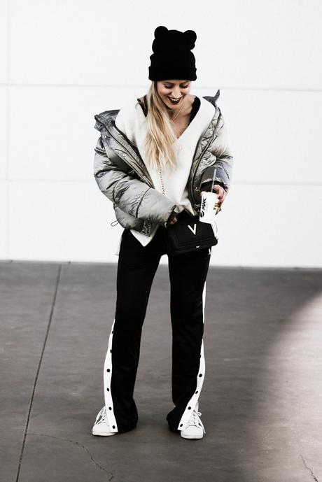 SILVER COAT & SPORT PANTS