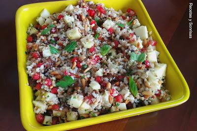 ENSALADA DE ARROZ INTEGRAL CON QUINOA  GRANADA, MANZANA, PASAS Y PIÑONES