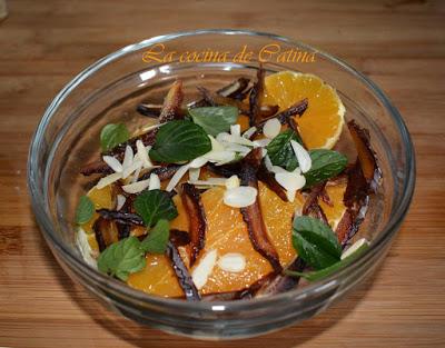 Ensalada de naranja con agua de azahar