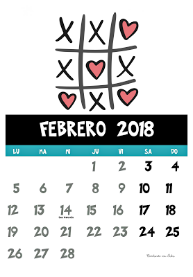 Calendarios de Febrero, tres diseños