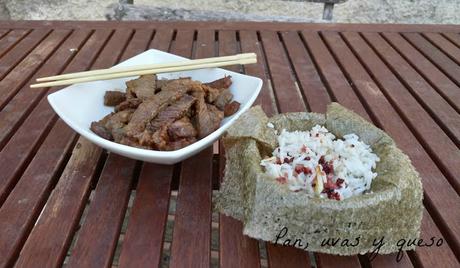 Ternera al aroma de naranja con arroz