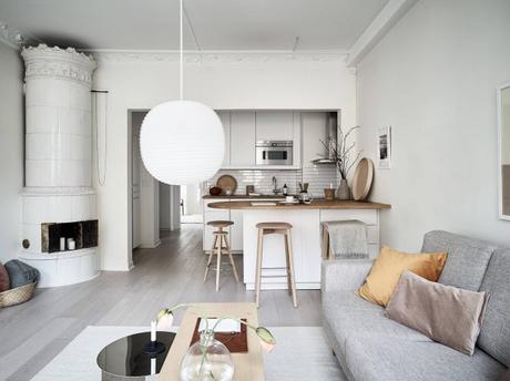 piso sueco muebles ikea interiores pequeños estilo escandinavo decoración nórdica decoración marrón decoración blanco 