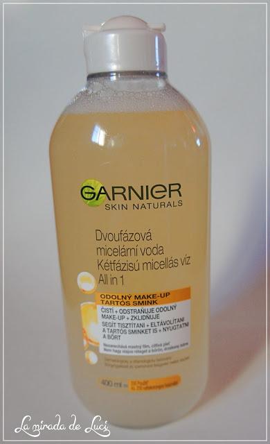 GARNIER, Skin Cleansing, agua micelar bifásica 3 en 1