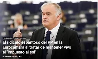 La Eurocámara vota “no” al “impuesto al sol” en España.