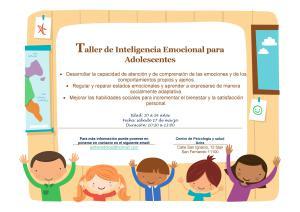Taller Inteligencia Emocional para adolescentes Taller Inteligencia Emocional para adolescentes
