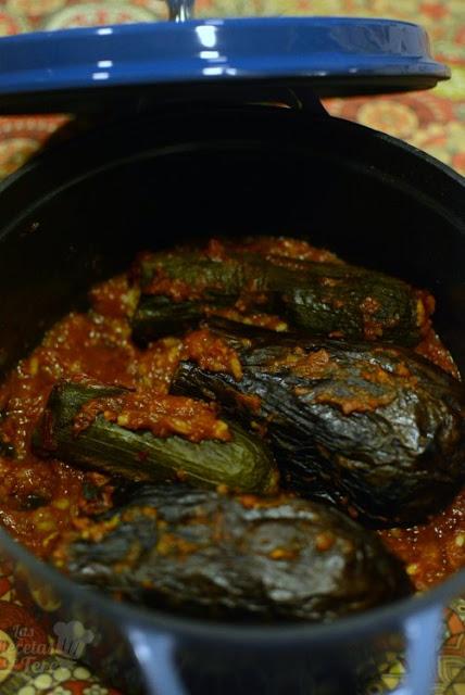 Berenjenas y calabacines con arroz y tomate 02