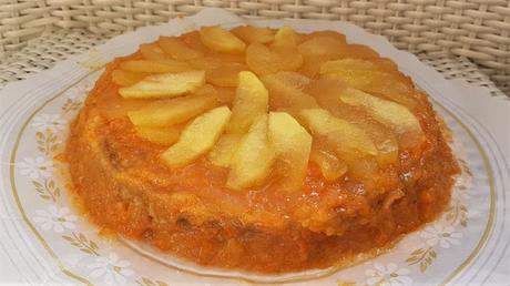 Bizcocho de zanahoria sin grasa con crema pastelera de zanahoria