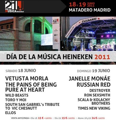 Confirmaciones Día de la Música Heineken en Madrid
