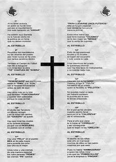 Letra del Entierro de la Sardina. Carnaval de Almadén 2011