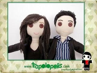 pareja 30cm + mascota 12cm