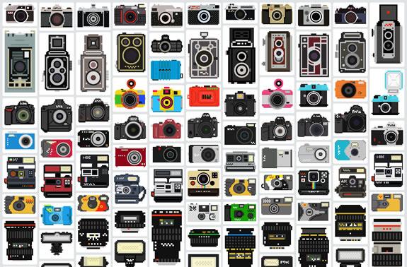 The Camera Collection :: ilustraciones pixeladas