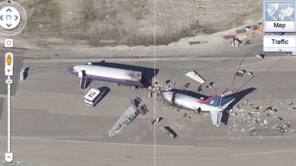 accidente avion google maps